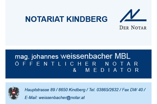 Öffentlicher Notar Mag. Johannes Weissenbacher MBL
