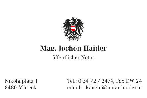 Notariat - Mag. Jochen Haider