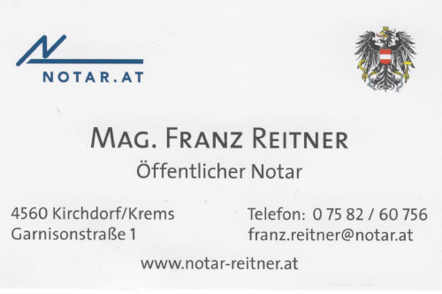 Mag. Franz Reiter öffentlicher Notar